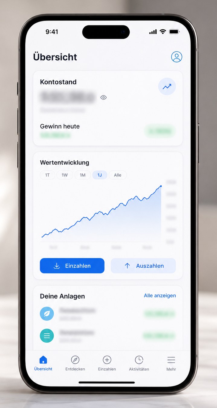 Die Handelsplattform auf dem Smartphone